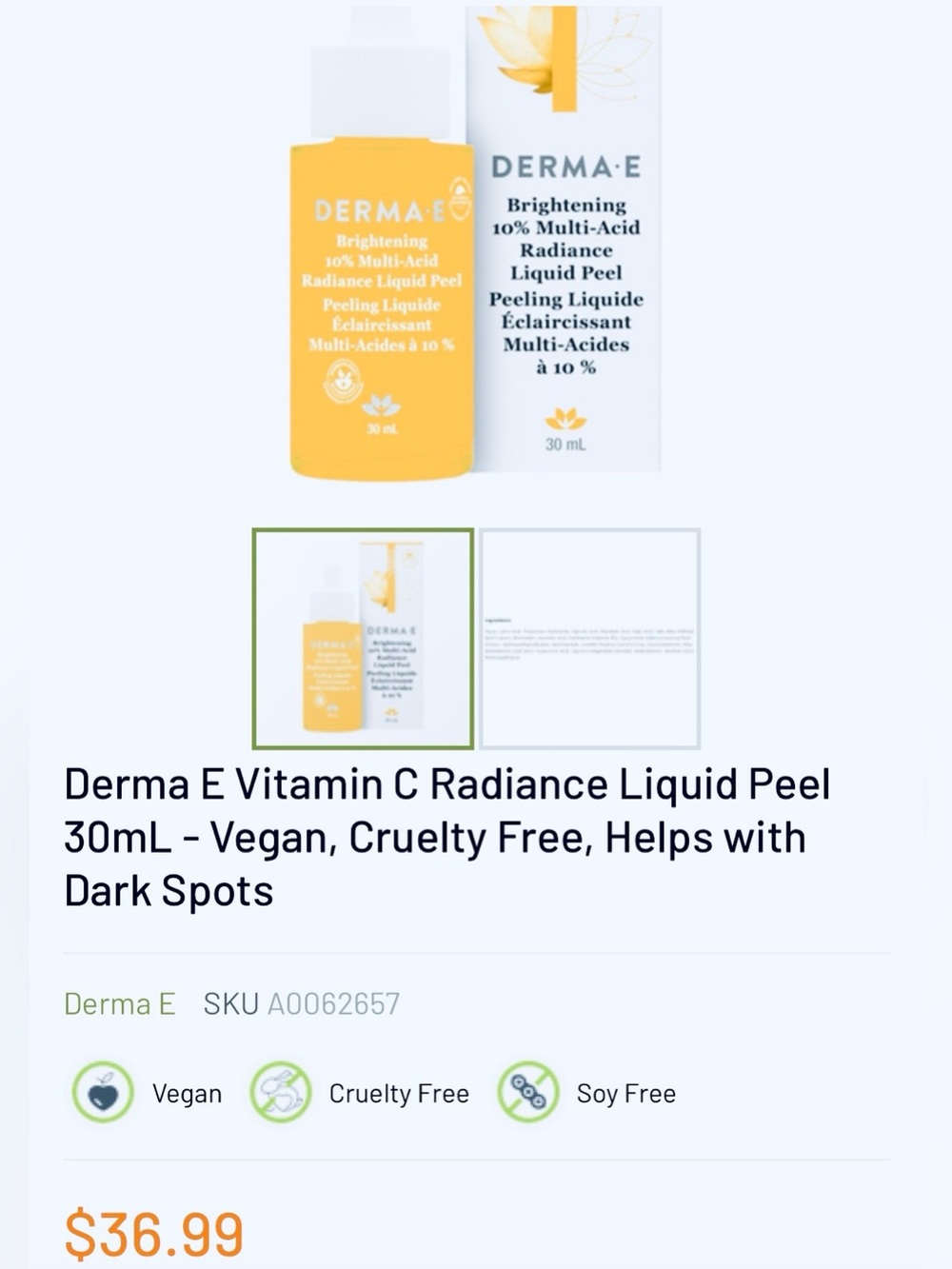 New sealed Vitamin C Radiance Liquid Peel – Brightening 30 mL